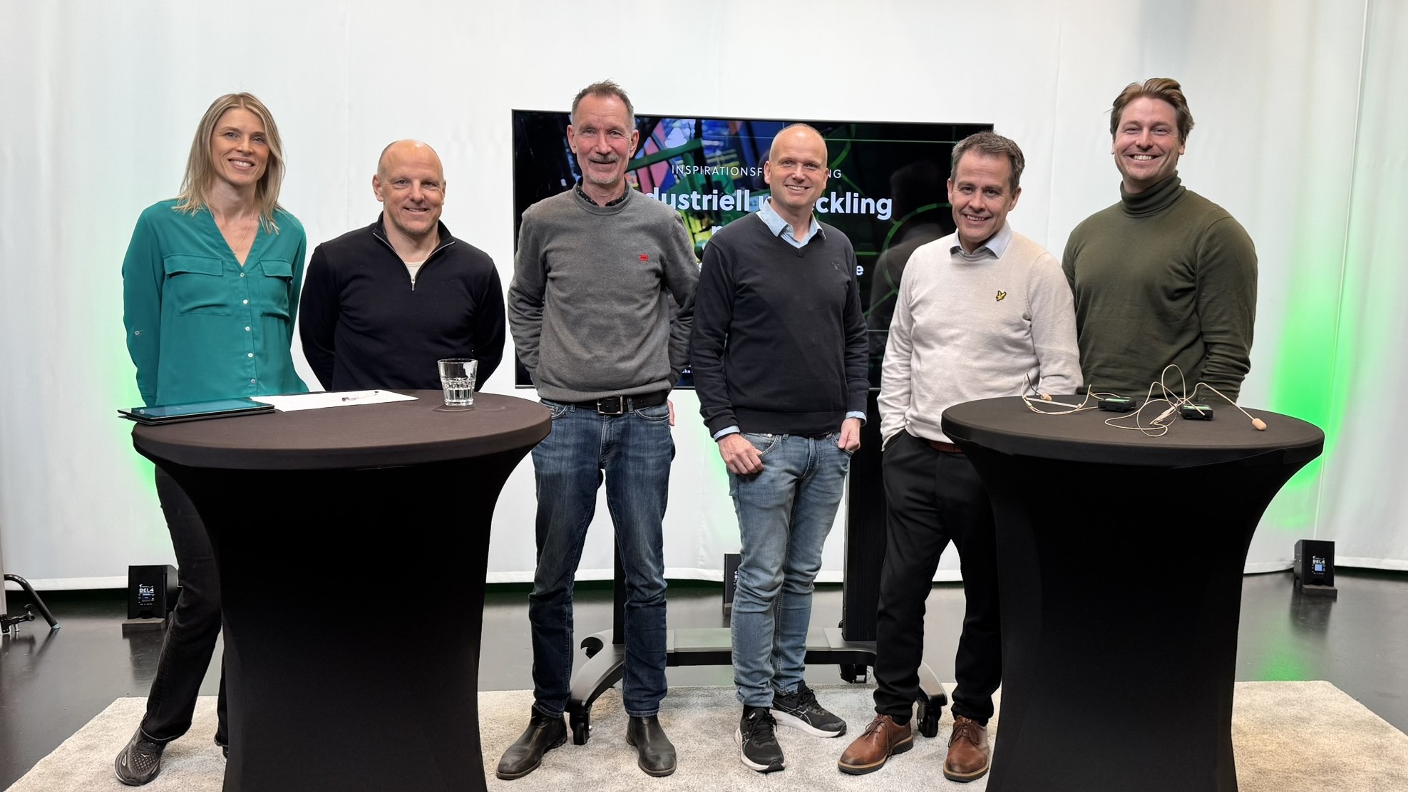 På bilden: Anna-Maria Selvehed Mittuniversitetet, Fredrik Ahlmark Bron Innovation, Johan Stenborg Bron Innovation, Lars Persson Skandevall Bron Innovation, Mattias O’Nils Mittuniversitetet och Teodor Wickman Pro&Pro.